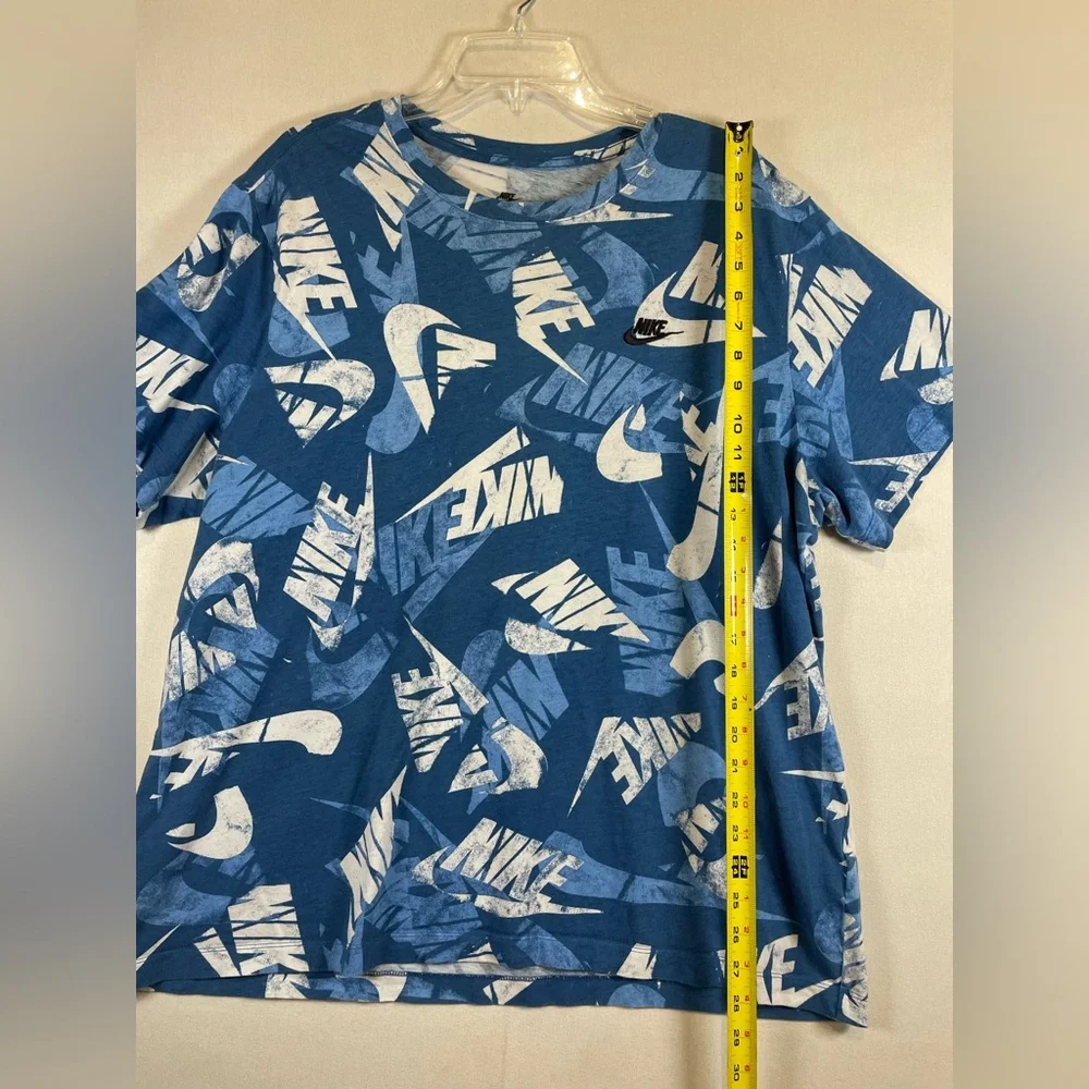 Nike The Nike Tee Blue All Over Logo Graphic T Shirt Men’s XXL Cotton